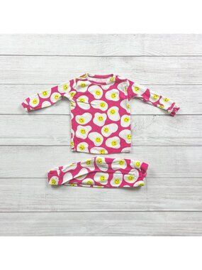 Baby Gap Smiley Face Egg Print Long Sleeve Pajamas Set 6-12 Months